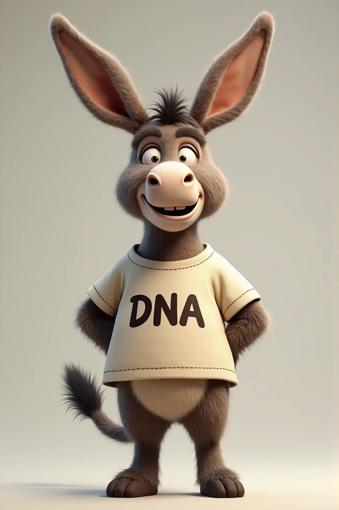Donkey wearing a shirt that says DNA