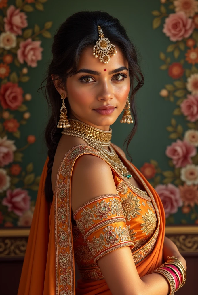 A beautiful portrait of manu bhaker in indian wedding attire