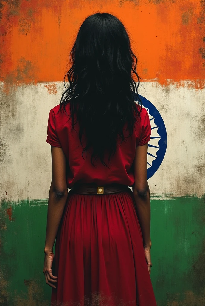 Rape murder a girl crete image with Indian flag...