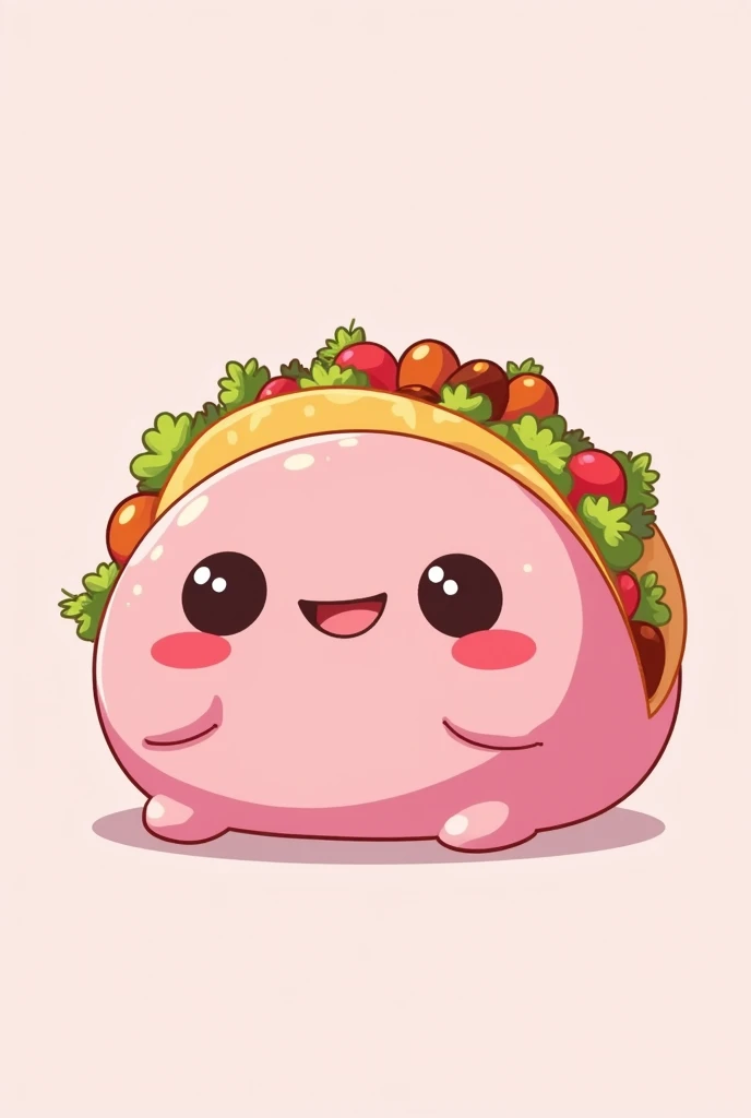Pink taco mascot with anime-style tortilla