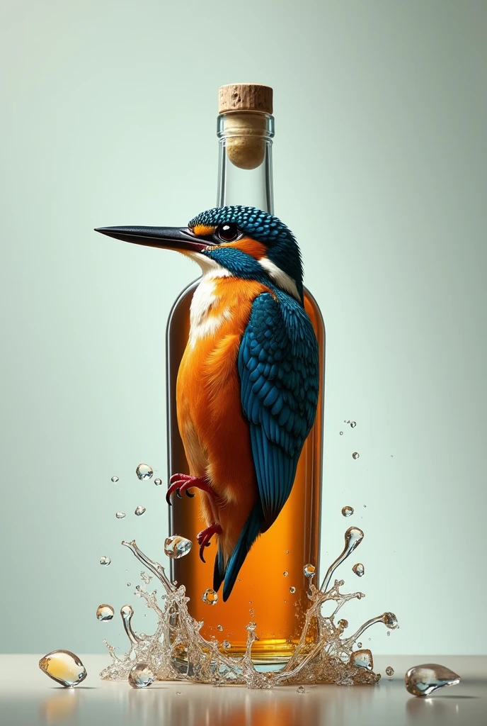 Kingfisher half body in joint half body any alcohol bottle