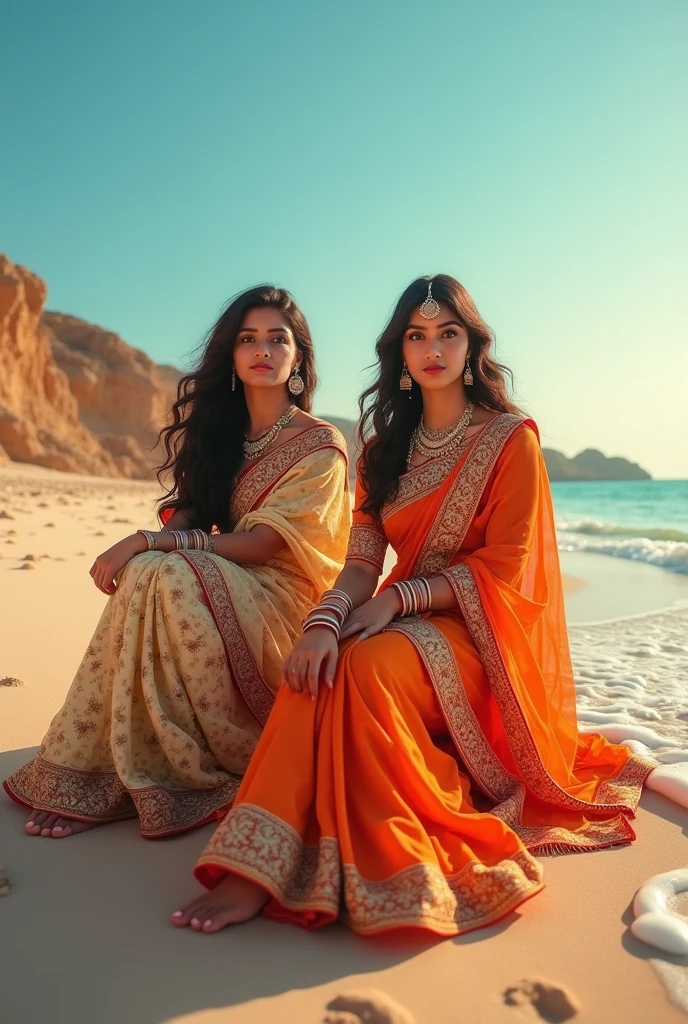 Beautiful girls on beach
In Rajputi posak