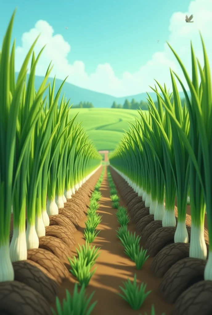 Animated image of a leek crop