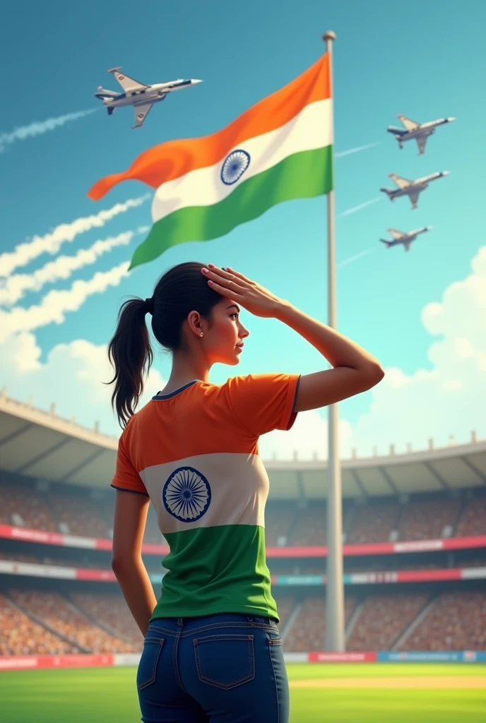 A lady doctor who is violent and she holds Indian national flag 