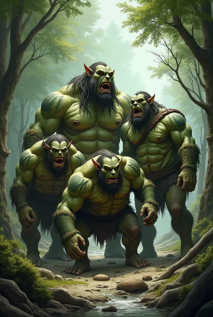 A group of naked ogres