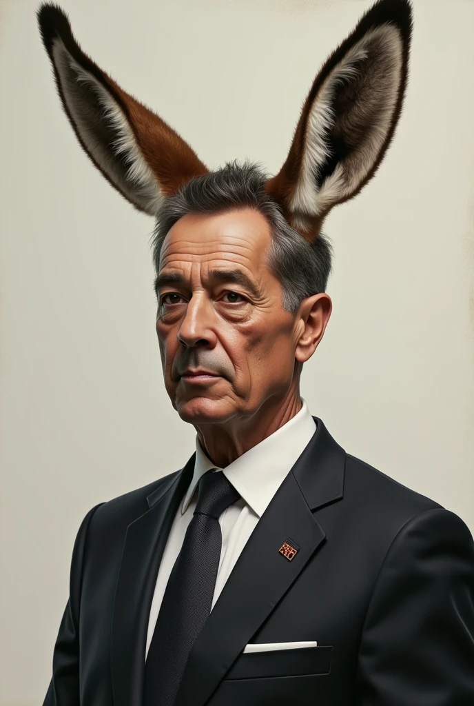 President of Ecuador “Daniel Noboa” with donkey ears.