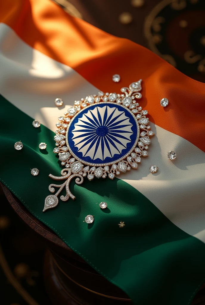 Indian flag with diamond jewellery