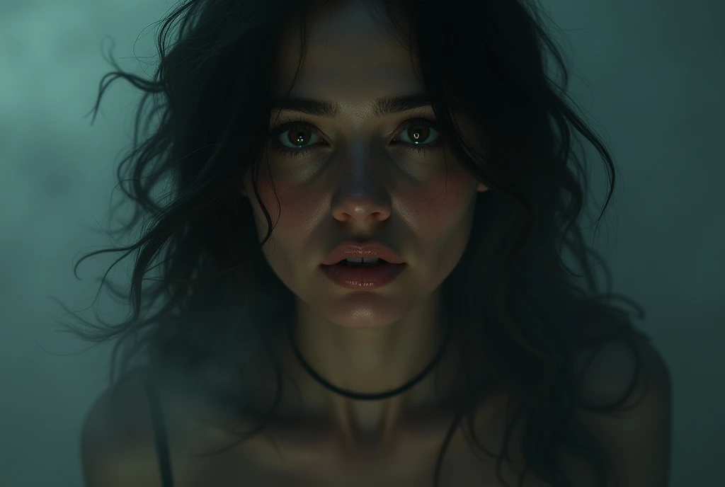 Movie, ((Face close up)), best quality, clear graphics, torch light, (The detail is clear to every hair on the face), 1girl, demonic, evil, nsfw, sexy woman, eye depth, (brother moons), (dead space) ,science fiction, (beautiful glowing red eyes), photo realistic, 20 megapixel, nikon d850, ((vibrant, photo realistic, realistic, dramatic, sharp focus, 8k)), (faded freckles:0.6), subsurface scattering, sharp, retouched, intricate detail, by Greg Rutkowski, by (Jeremy Lipking:0.8), ((junji ito)), by ralph bakshi,((Silent Hill)), H.R. Giger, Beksinski