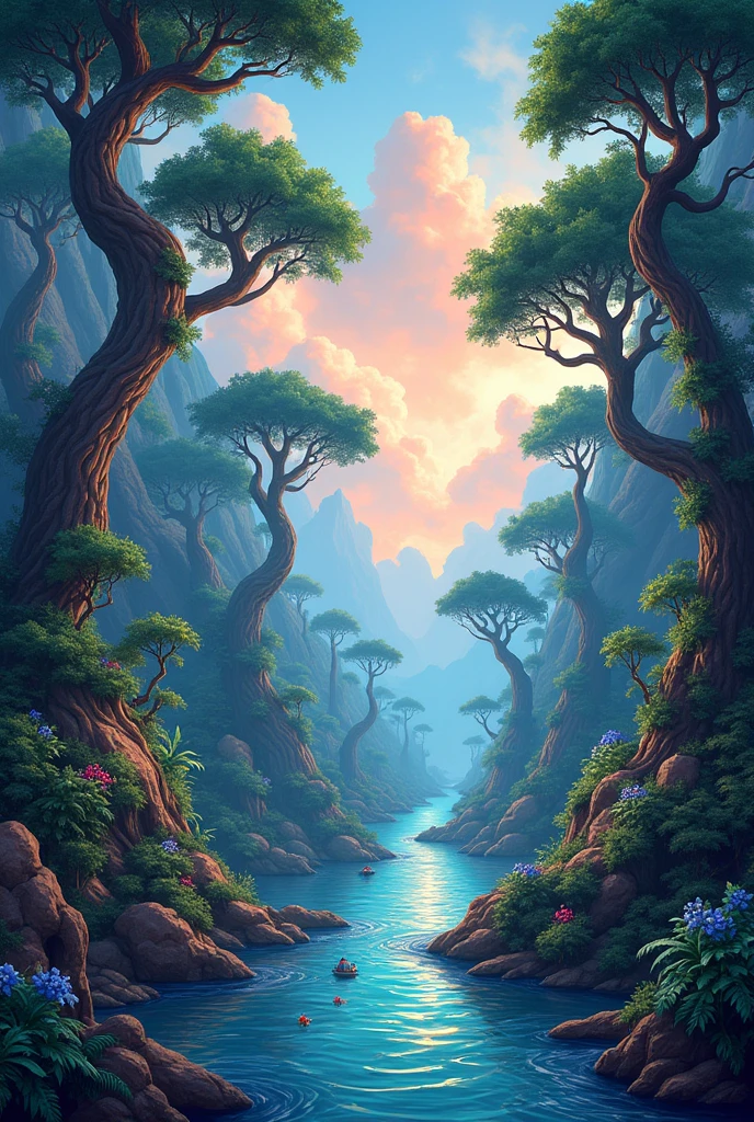 Hand-painted landscape movie Madagascar from dreamworld