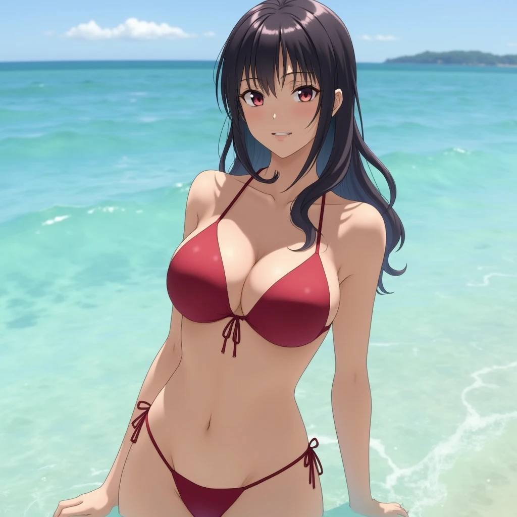 Sexy Actress Big Breasts Japanese Her face is like that of Asuka Kirara. Bikini Swimwear Location: Sea
