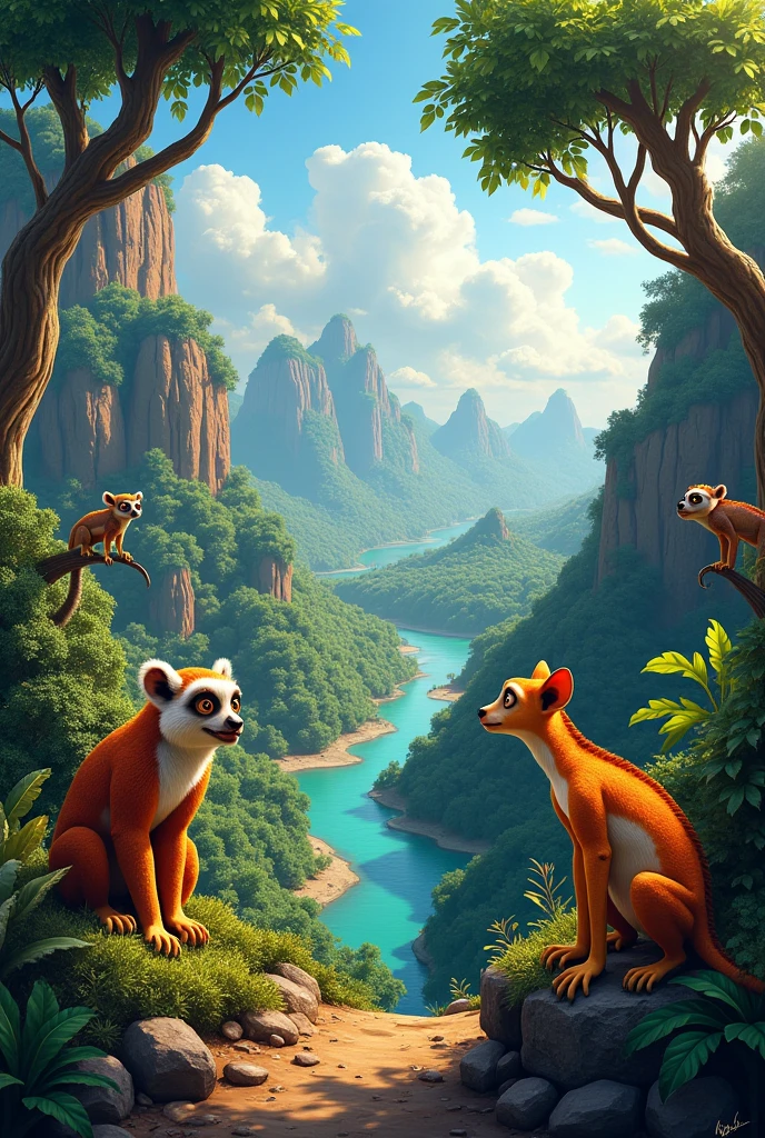 Hand-painted movie landscape Madagascar