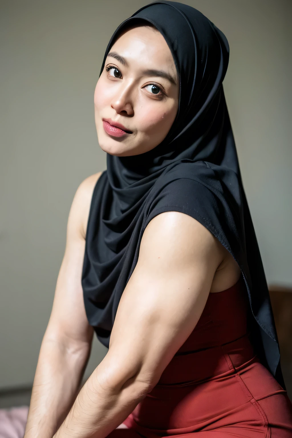 Spread Leg, ((Naked Tiny Breasts)), ((Chubby:1.5)), (Chubby Pussy), SCARFS, ((Pencil Short Skirt)), (Arm Muscles:1.7), ((Neck Lace)), ((6x-UltraSharp)), Milf Bitch, Straddling, ((Naked red)), ((Old Lady :1.6)), Very cute like a Matured Lady, ((Stylo Stylish Hijab)), adorable, 2 girl, 55 years old, face, shy, half body portrait, ((HORNY FACE EXPRESSION)), (face details: 1), (eye details: 1), Cute posed. proportional body. Ultra High Res. (realistic: 2), UHD, Tiny breasts