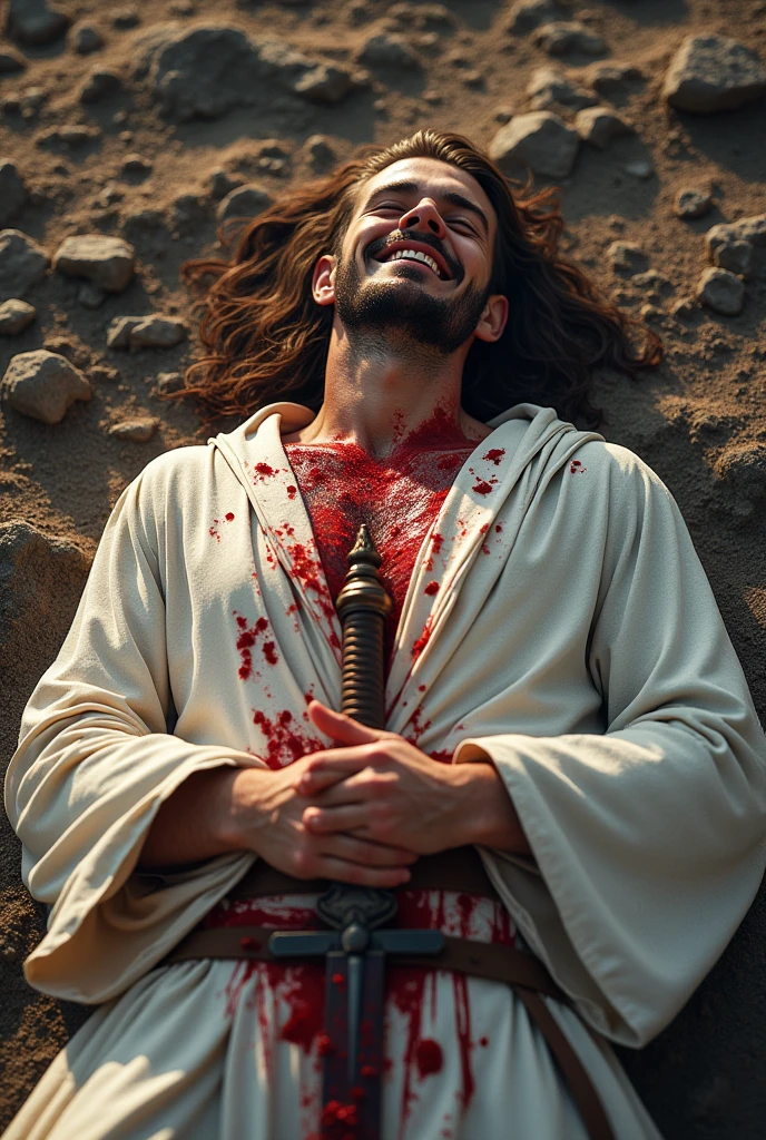 Ultra-realistic 8k Image, Isaiah wrote: 'He was wounded for our transgressions, and crushed for our iniquities; the punishment that brings us peace was upon him, and by his stripes we are healed.'"