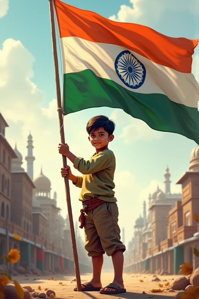 Indian flag with name Suraj
A boy holding flag..