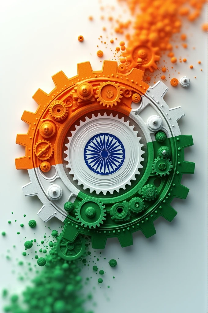 I want to gears photo for indipendent days with indian flags colours image