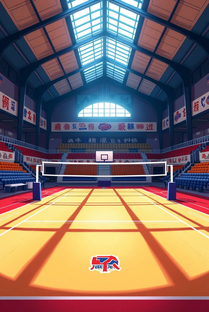 A Haikyuu-themed volleyball court without characters