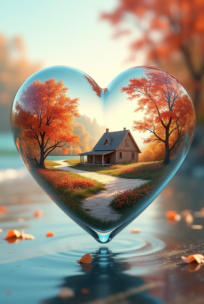 Double exposure of glass heart, Immerse yourself in a soft and romantic atmosphere. Using Double Exposure Technology、Create something vivid, Dynamic Image. Inside the Glass Heart, There are picturesque summer bungalows in front of the beach where the waves sink in the vibrant summer sunset、Visualize beautiful summer landscapes, All made using tilt-shift technology, 3D effects and sharp contrast. Around the Glass Heart, The atmosphere should resonate with love and romance, Soft pastel tones and warm lighting、It creates an enchanting and welcoming environment. Make sure the charming cottage in the fall landscape and glass center has a vibrant and detailed look, It forms a peaceful and romantic environment that harmonizes with the calm and romantic environment.
Necessary for this effect: alchemy, Prompt Magic V3, Photoreal or Dream Shaper V7