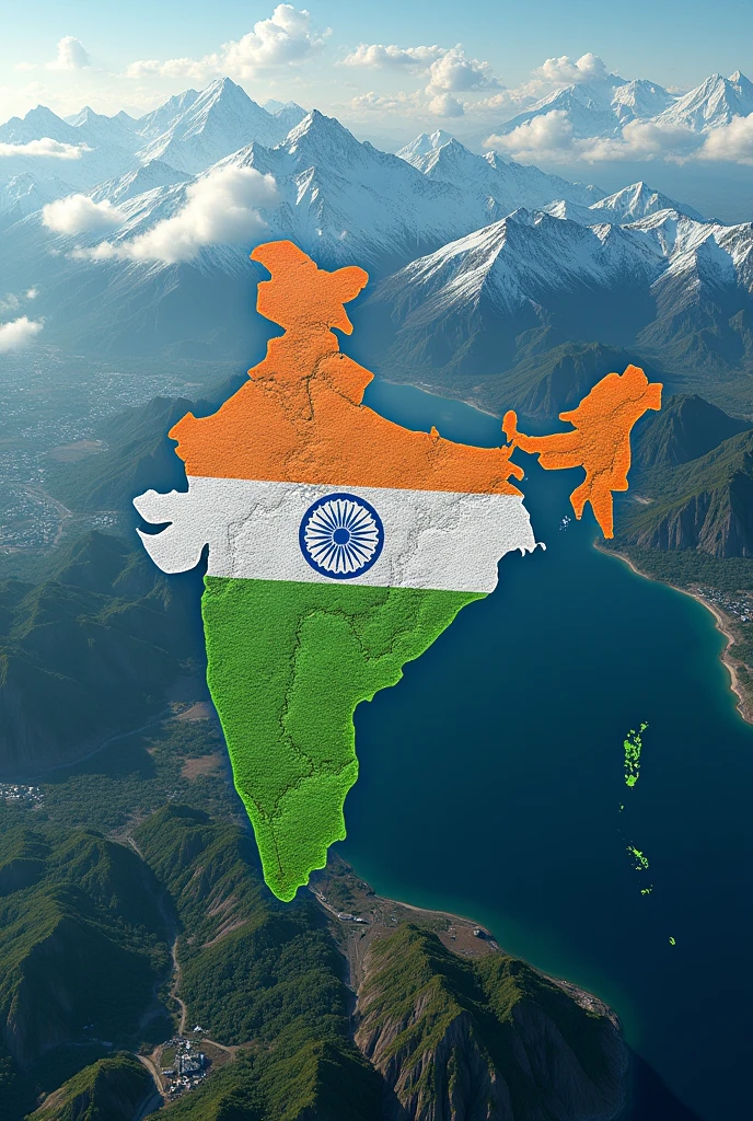 Highlights the india country in flag colour
arieal view hd