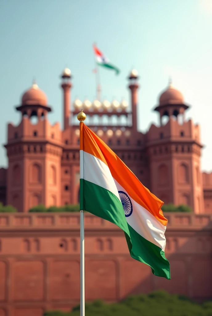 Indian flag Red fort background