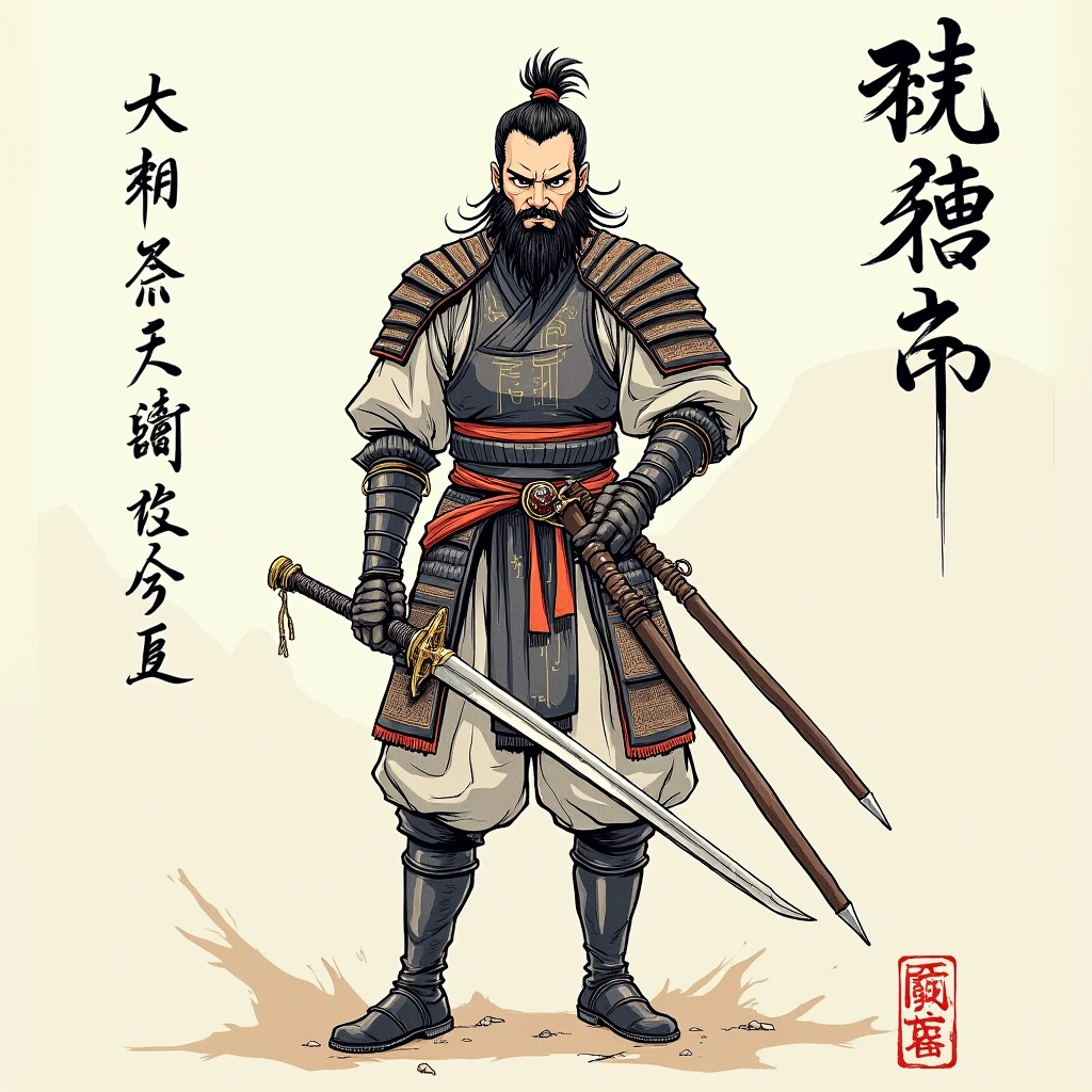 Ink Painting,Seeping,Handwriting,Ink,Excellent Calligraphy,Rough illustration,analog,
Three Kingdoms,Three Kingdoms,Three Kingdoms演義,Military commander,Oriental,ancient China,armor,kimono,Battle,