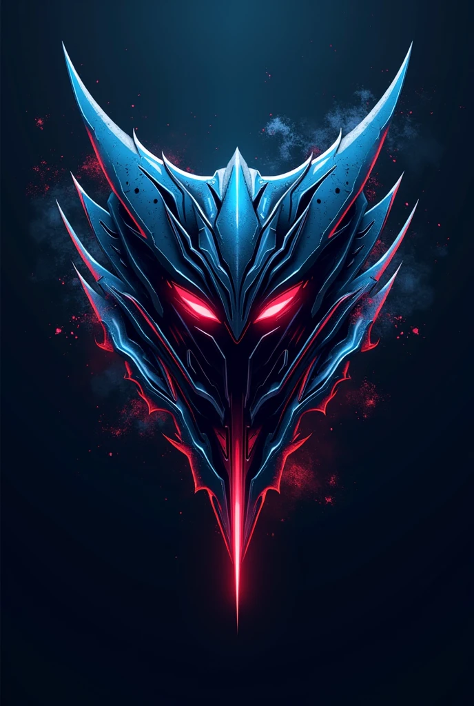 Design a unique gaming logo using blue and red colors with a sci-fi theme. The logo should feature dynamic, abstract elements that convey energy and excitement, incorporating futuristic and high-tech elements. Include symbols related to gaming, such as a game controller or joystick, but avoid faces or animals. The style should be modern and sleek, with bold lines and striking contrasts to create a memorable and impactful logo." It must be illustrated and like a raging , angry type , and add a name : "MysticSadman" in that logo, the color of the logo is blue , black, metallic, and some dark red