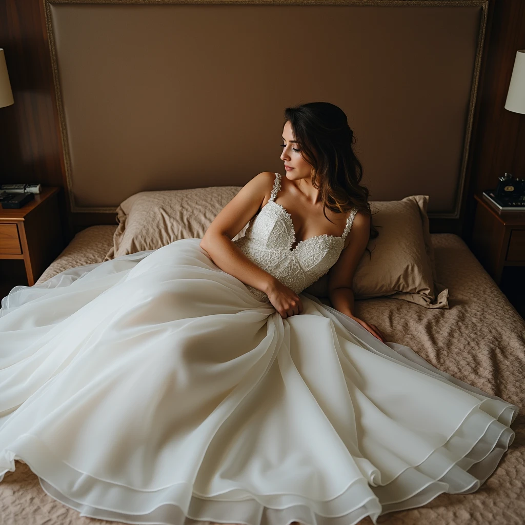 Wedding dress woman　Lying down