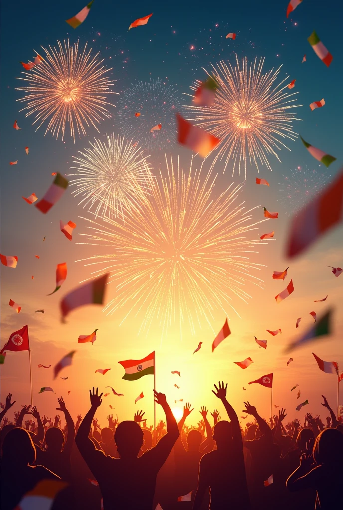 Independence day image with name in the background Shekhawat properties  in English 