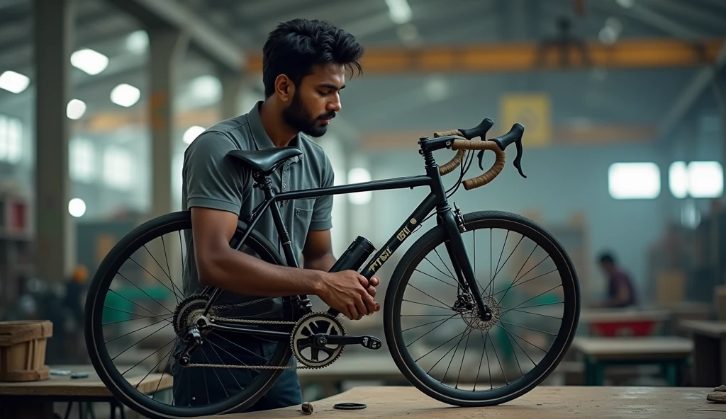 A 22-year-old man working in an Indian factory and he creat a bike
