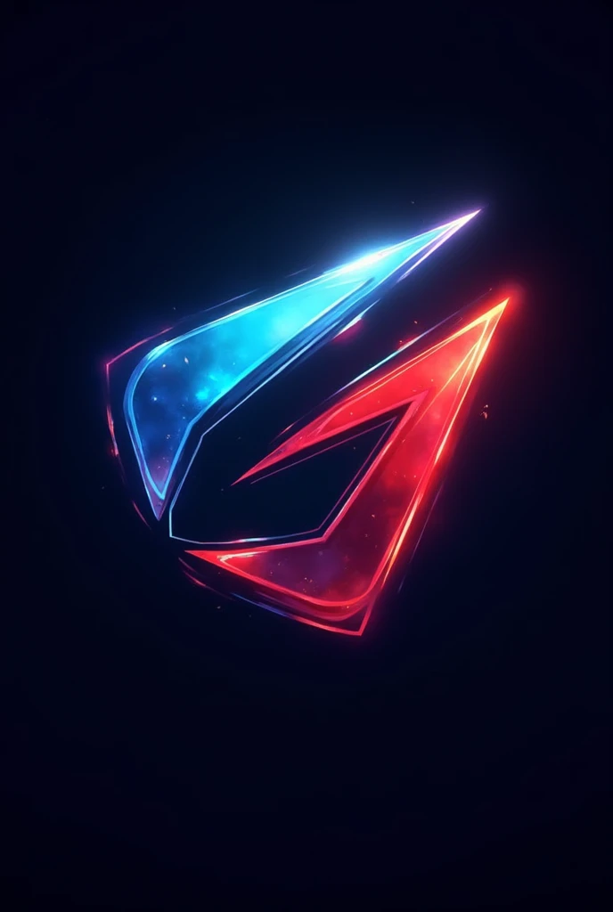 Design a unique gaming logo using blue and red colors with a sci-fi theme. The logo should feature dynamic, abstract elements that convey energy and excitement, incorporating futuristic and high-tech elements. Include symbols related to gaming, such as a game controller or joystick, but avoid faces or animals. The style should be modern and sleek, with bold lines and striking contrasts to create a memorable and impactful logo." It must be illustrated  and like a raging , angry type , the color of the logo is blue , and some dark red, 