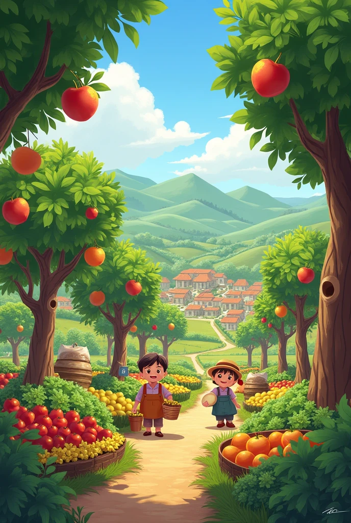 A city rich in fruits and vegetables, the villagers are happy.