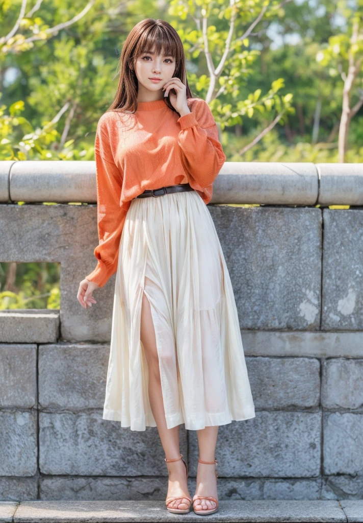 kasumi, eyes browns, (best qualityer, ultra detail), (realisitic:1.37), beautiful and detailed face, ultra-realisitic texture, Exquisite face, Delicate body, red lipgloss stick, shiny colors. High definition, 8k, expression a slight cute smile