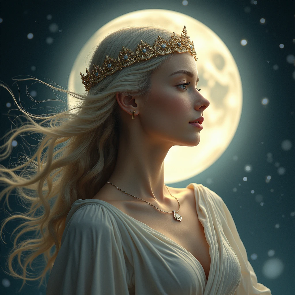 (masterpiece, high resolution, high detail, best quality), magnificent, stunning, spectacular, breathtaking, good-looking, pretty, handsome, cute, lovely, attractive, gorgeous, melodious, exquisite, dazzling, majestic, Aphrodite, the goddess of beauty and love, Most beautiful goddess, Moon Goddess, Incarnation of beauty