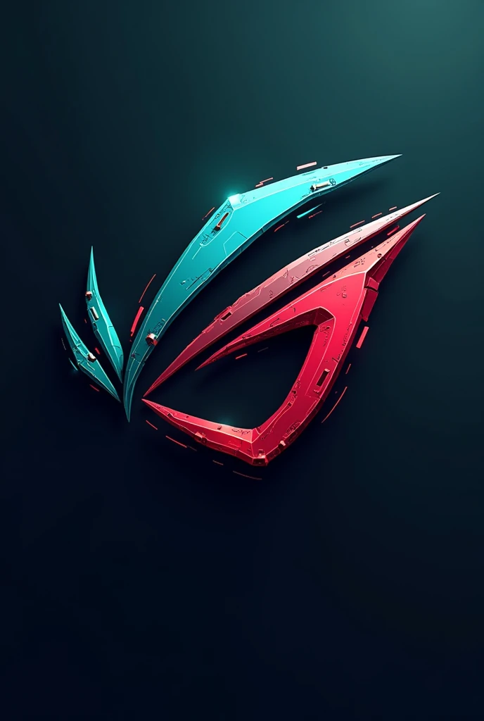 Design a unique gaming logo using blue and red colors with a sci-fi theme. The logo should feature dynamic, abstract elements that convey energy and excitement, incorporating futuristic and high-tech elements. Include symbols related to gaming, such as a game controller or joystick, but avoid faces or animals. The style should be modern and sleek, with bold lines and striking contrasts to create a memorable and impactful logo." It must be illustrated and like a raging , angry type , the color of the logo is blue , and some dark green,