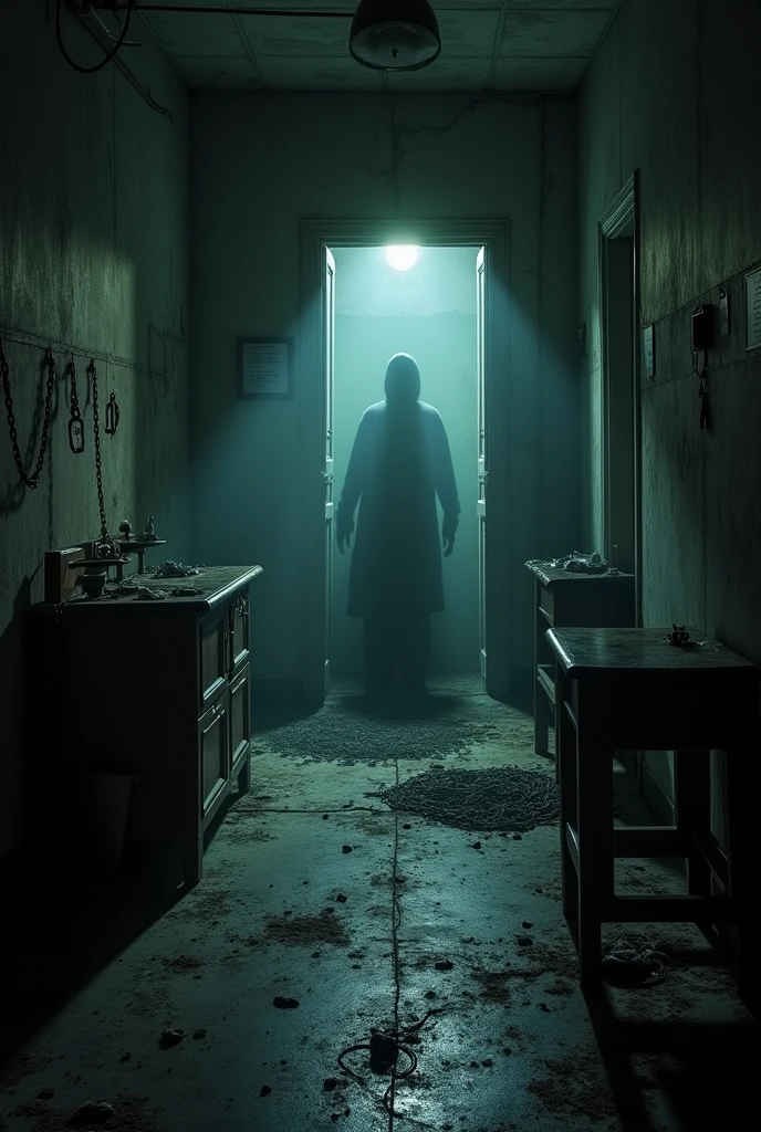 a dark room in a alon boys horror