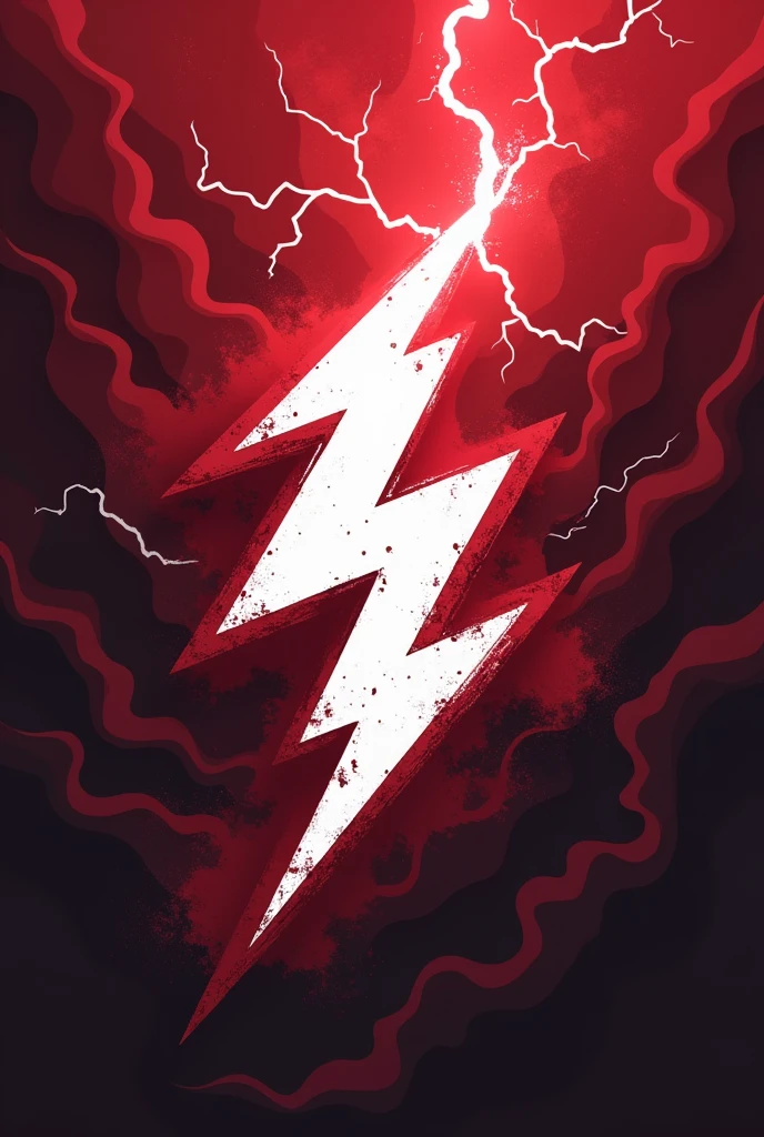 a logo that uniformly represents a red storm, a lightning bolt and a volleyball.