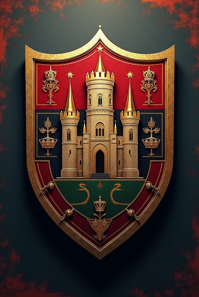 Soccer team shield logo castle 2D