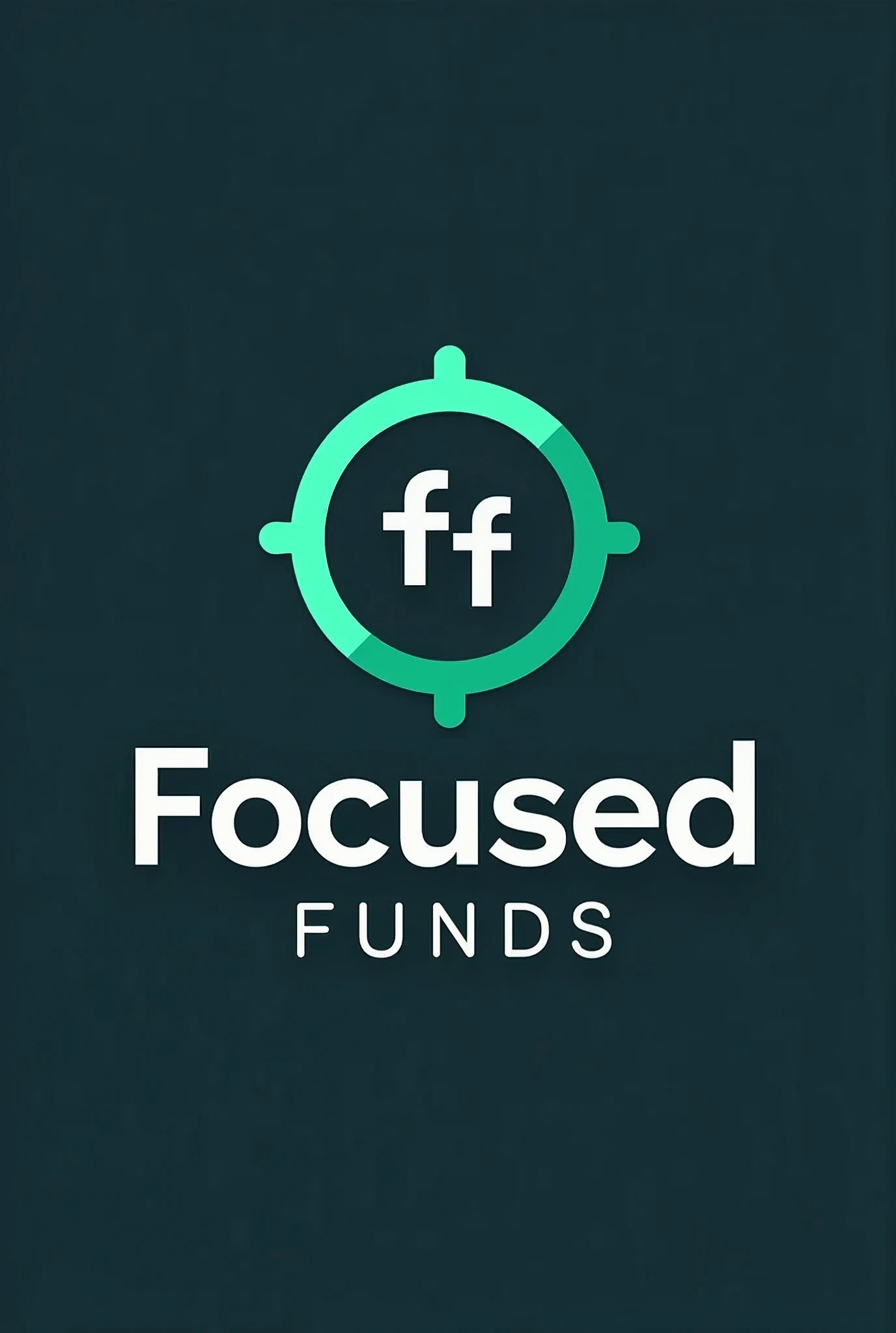 Create a modern and professional logo for a personal finance YouTube channel. The logo should incorporate elements such as a eye-catching containing a dollar bill but the borders of the bill is outline like a cross-hair. Use a color palette that conveys trust and stability.The logo should include two lower case F's in the center of the cross-hair and the channel name 'Focused Funds' under in a bold, contemporary font. The overall look should be clean, engaging, and suitable for digital platforms