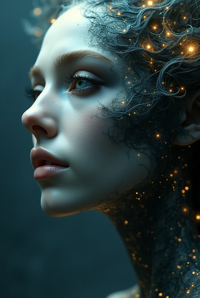 I am the face of the white and dark real-time that carries memories of all the dimensions it has visited. The threads of time are becoming more and more noticeable., The message I want to give is that if dimensions exist , the style is my real , 48k rules of thirds shadows for more volume finished in photoashoip