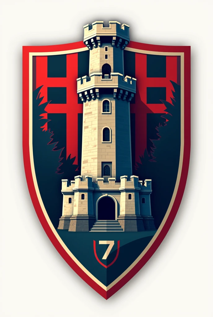 2D Soccer Team Shield Logo with a Castle