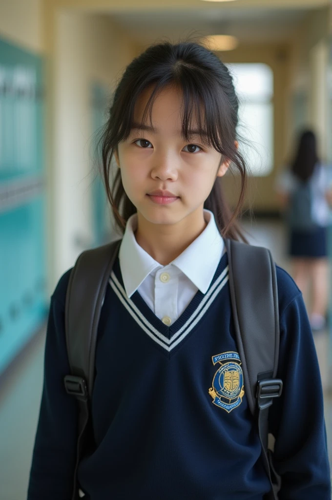 real picture of student in school uniform