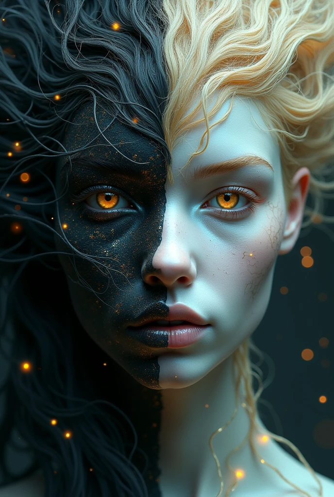 I am the face of the white and dark real-time that carries memories of all the dimensions it has visited. The threads of time are becoming more and more noticeable., The message I want to give is that if dimensions exist , the style is my real , 48k rules of thirds shadows for more volume finished in photoashoip