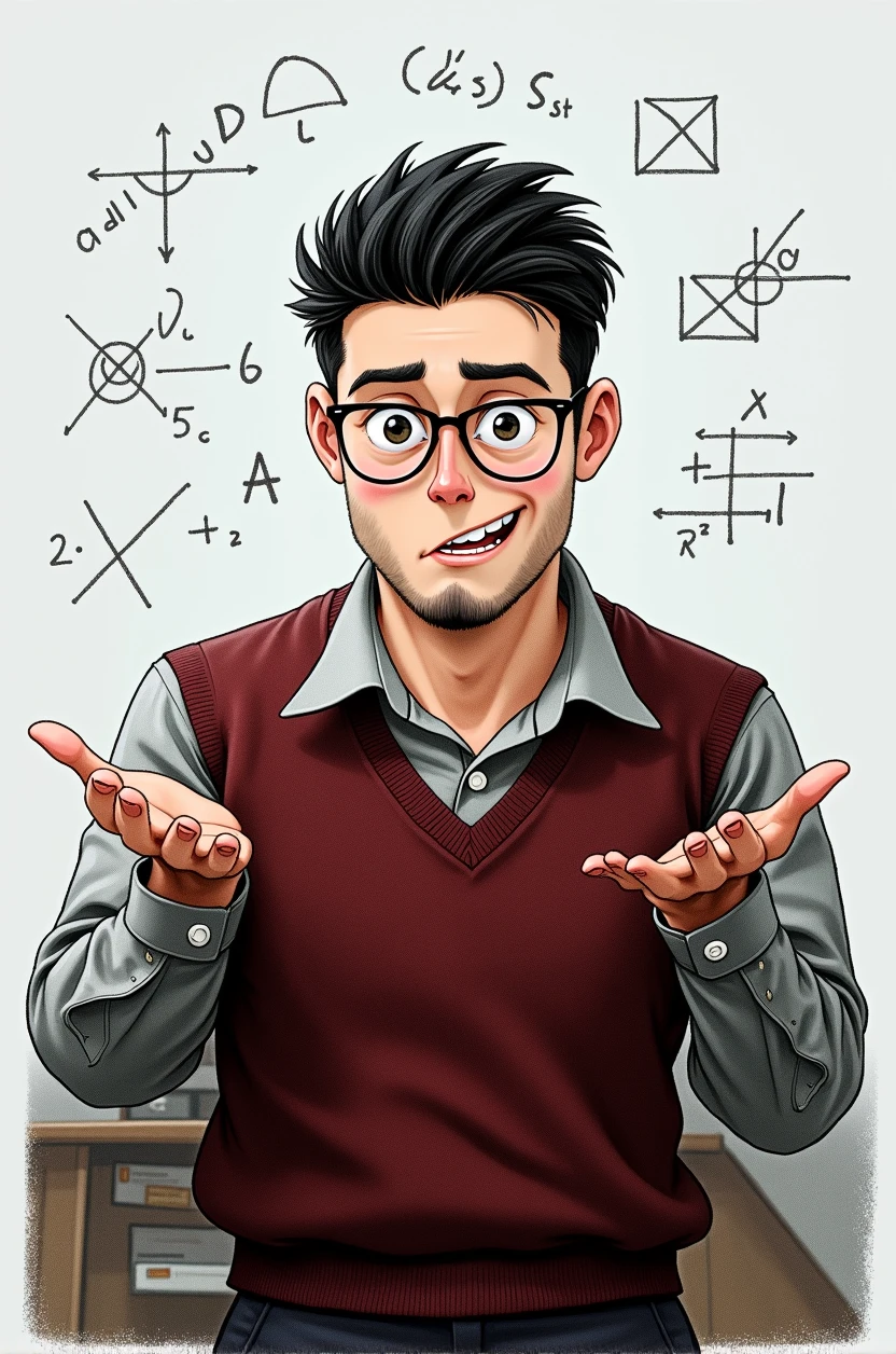 Looks like gentle and intelligent mathematics teacher