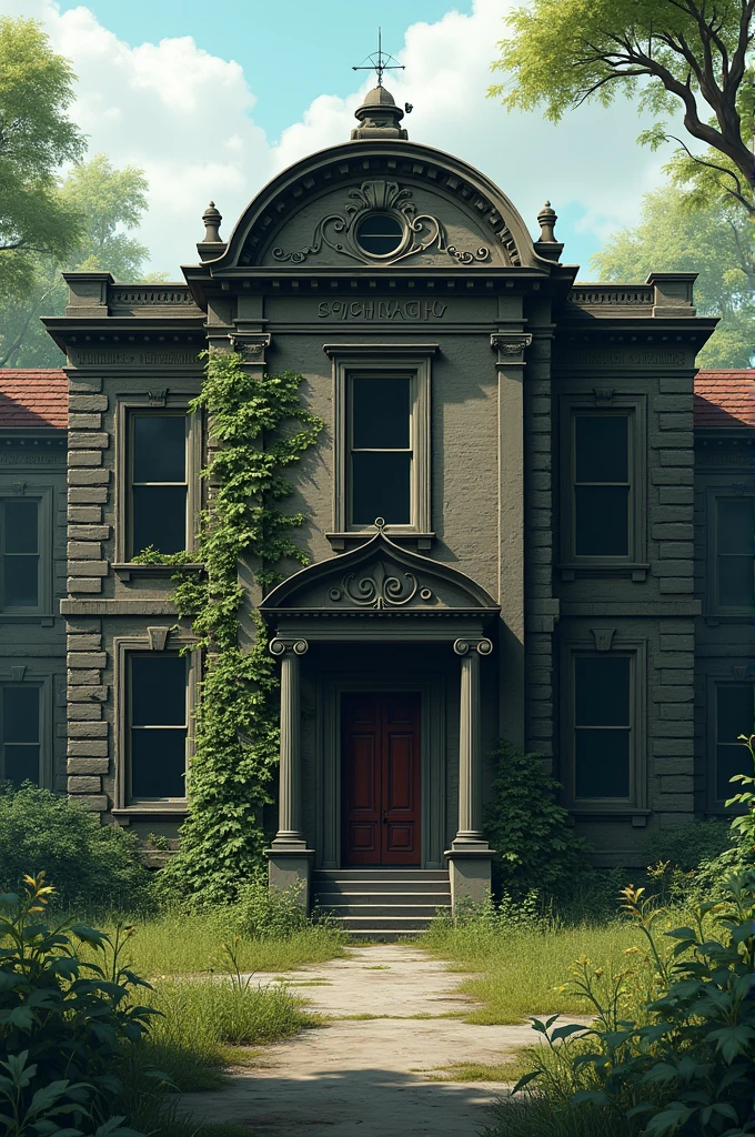 Abandoned school on the outside in decent condition 