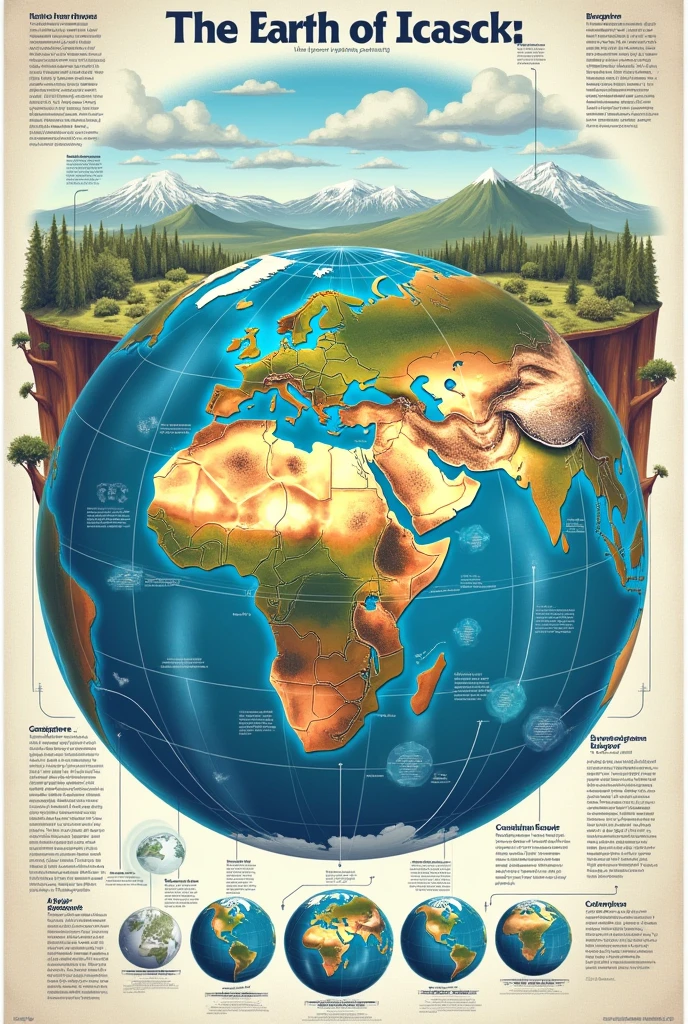 design a detailed poster that highlights the main features of Earth's subsystems and their interactions 
