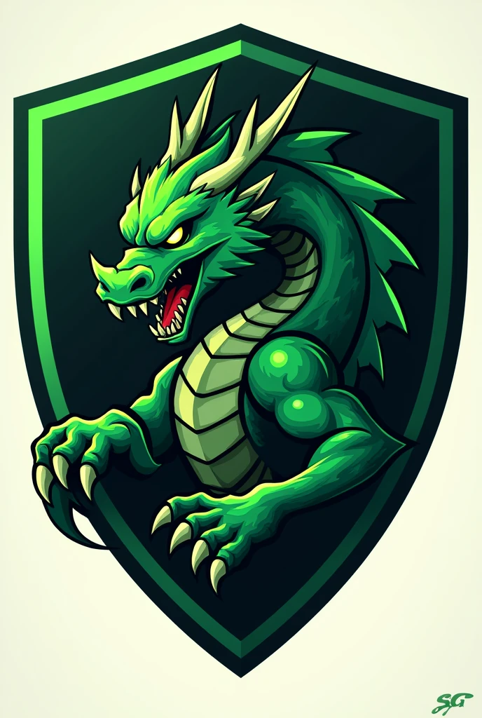 2D Logo Green Dragon Soccer Team Shield 



