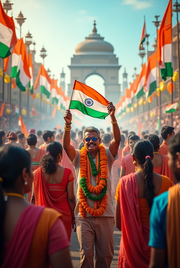 An image of Indian independence day celebration with Hindustan Petroleum corporation limited company logo