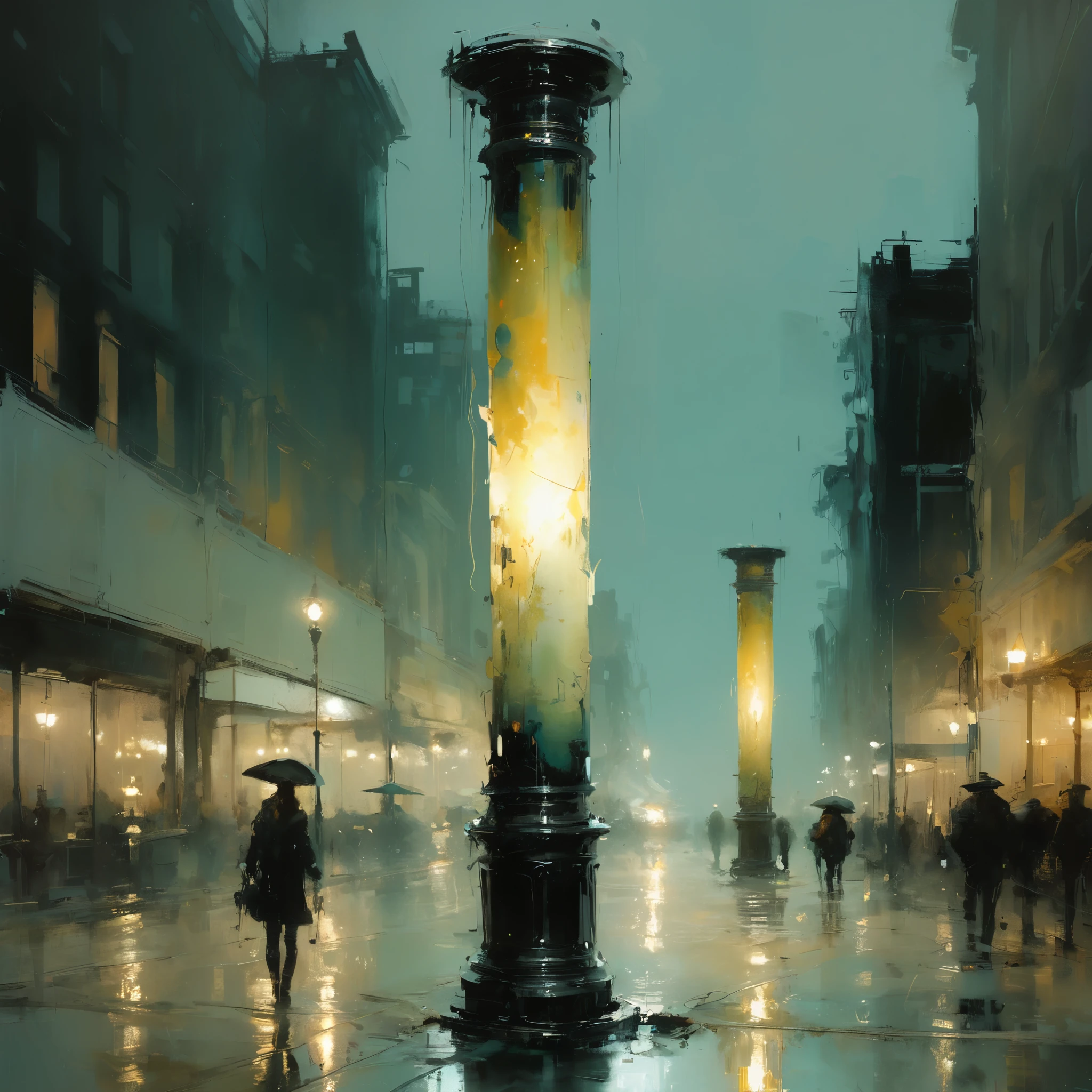 in style of Jeremy Mann
lamp column effect