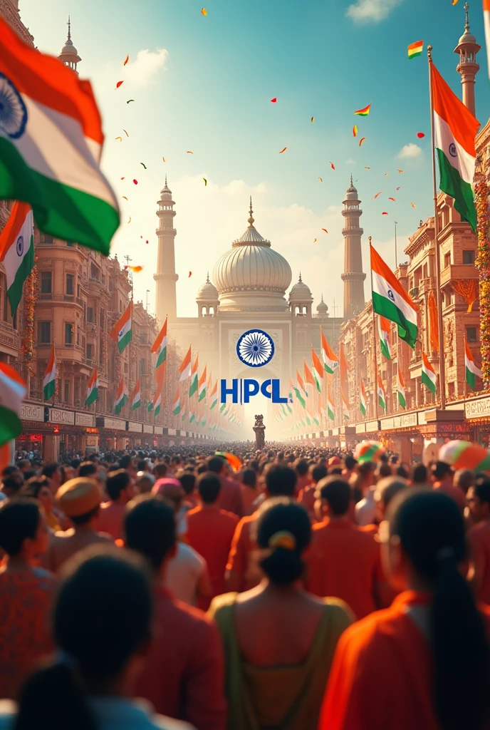 Indian independence day celebration with Hindustan Petroleum corporation limited company logo should be in the image
