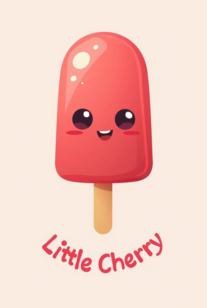 a logo of a kawaii popsicle and say: Little Cherry.
