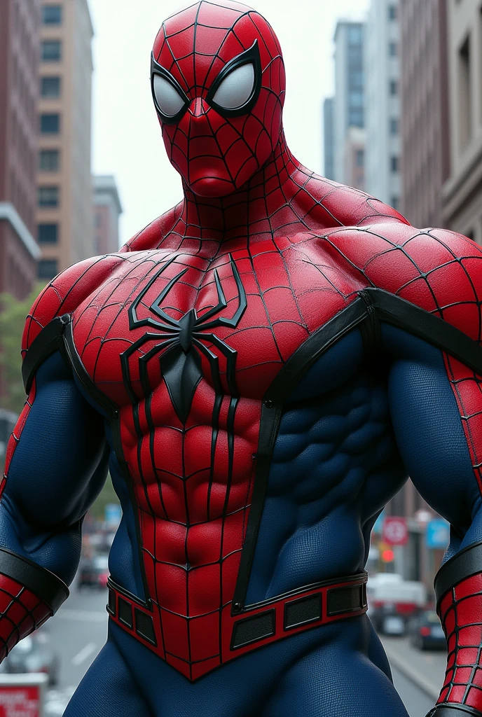 Make a spider man and very muscular 